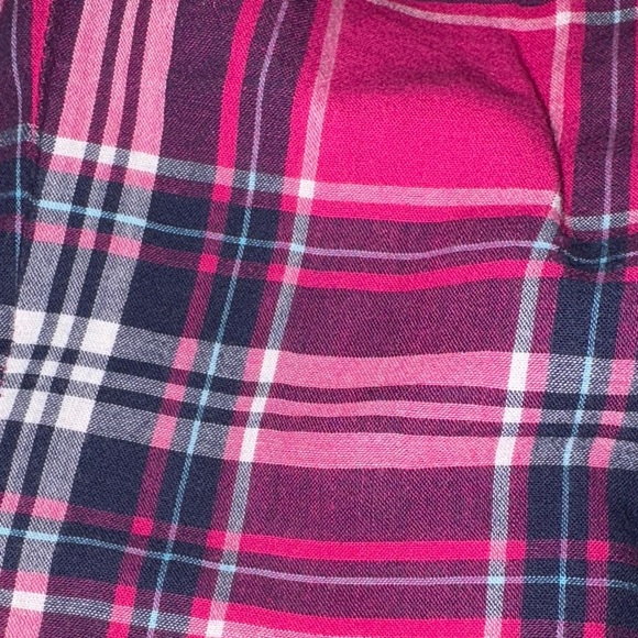 Gently Loved Pink and Navy Plaid Button Down Shirt by HOLLISTER - Picture 6 of 7